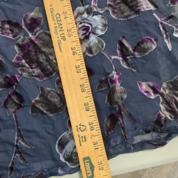 Staring At Stars UO Womens Blue Velvet Floral Long Bell Sleeve Shift Dress Mediu - Picture 3 of 5